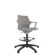 Light Grey Perforated Shell Draughtsman With Black Swivel Base